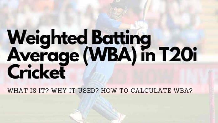 Weighted Batting Average in T20I Cricket- Fully Explained
