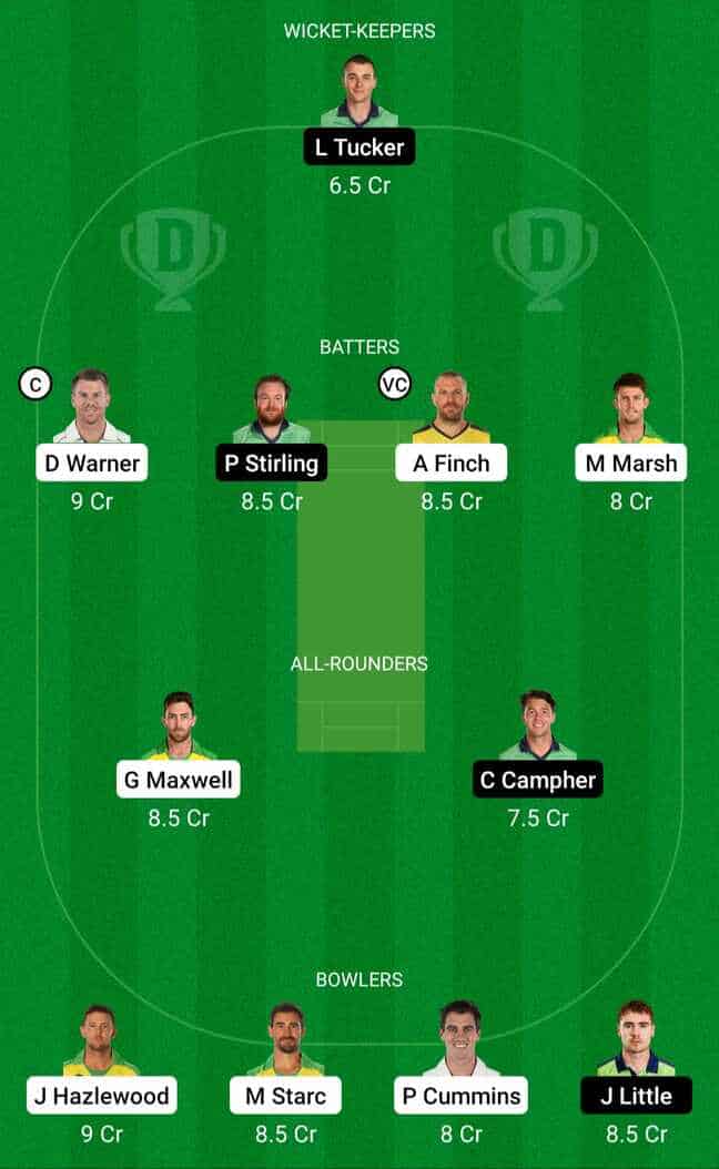AUS vs IRE Fantasy Team for Match 31 of T20 WC 2022