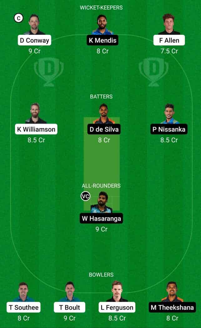 NZ vs SL Dream11 Team for Match 27 of T20 WC 2022