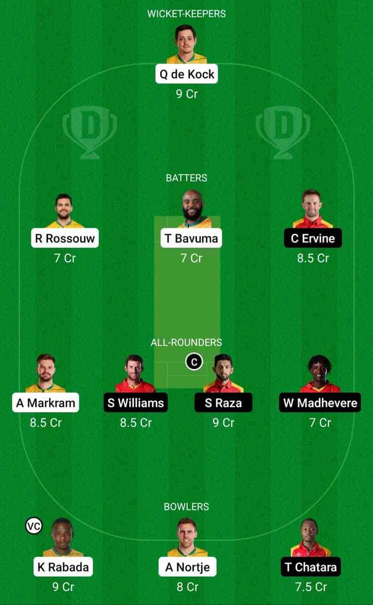 SA vs ZIM Dream11 Team for Match 18 of T20 WC 2022