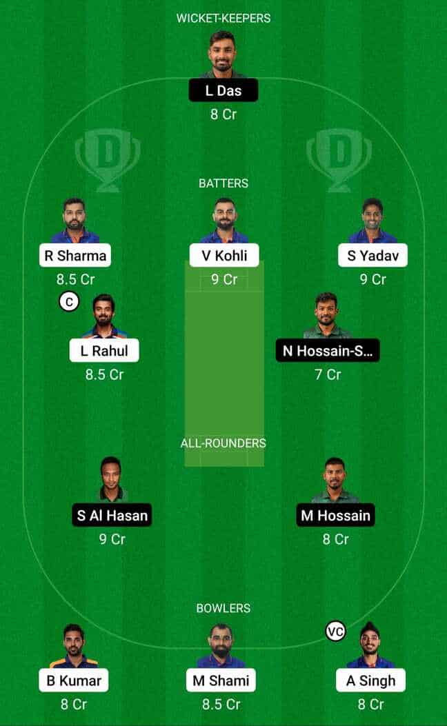 IND vs BAN Dream11 Team for Match 35 of T20 WC 2022