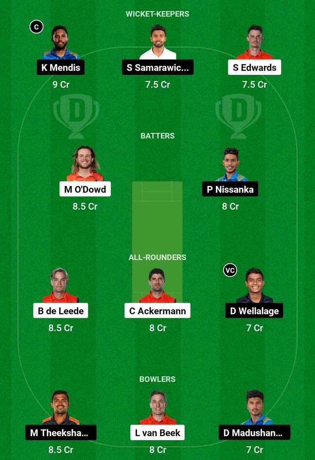 NED vs SL: Dream11 Team for Match 19 of World Cup 2023