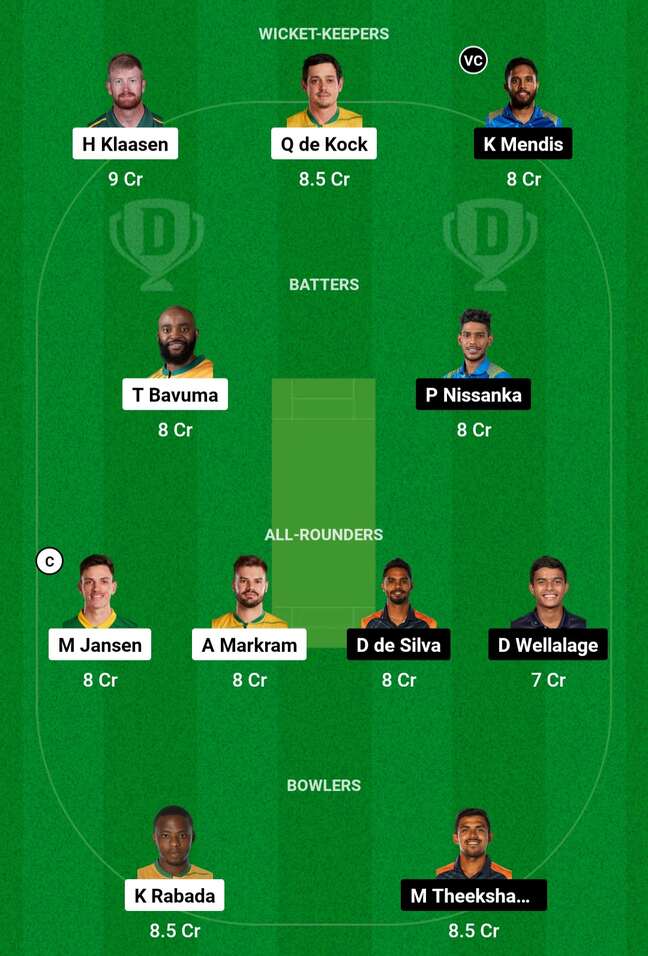 SA vs SL: Dream11 Team for Match 4 of World Cup 2023